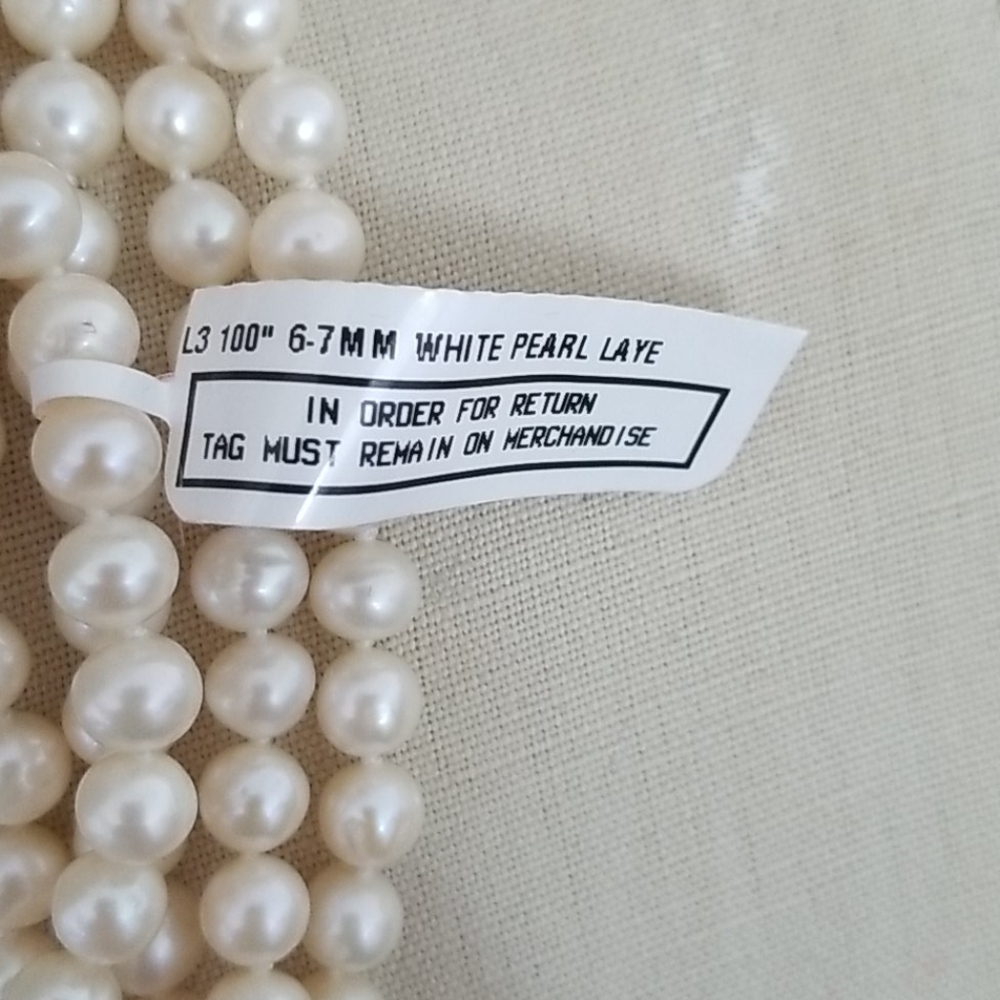 White 100" cultured pearl - Picture 3 of 3